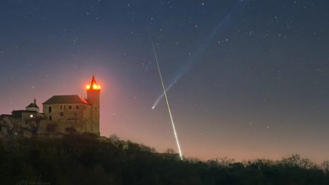 csehország, fotó, csillagászat, panstarrs, meteor