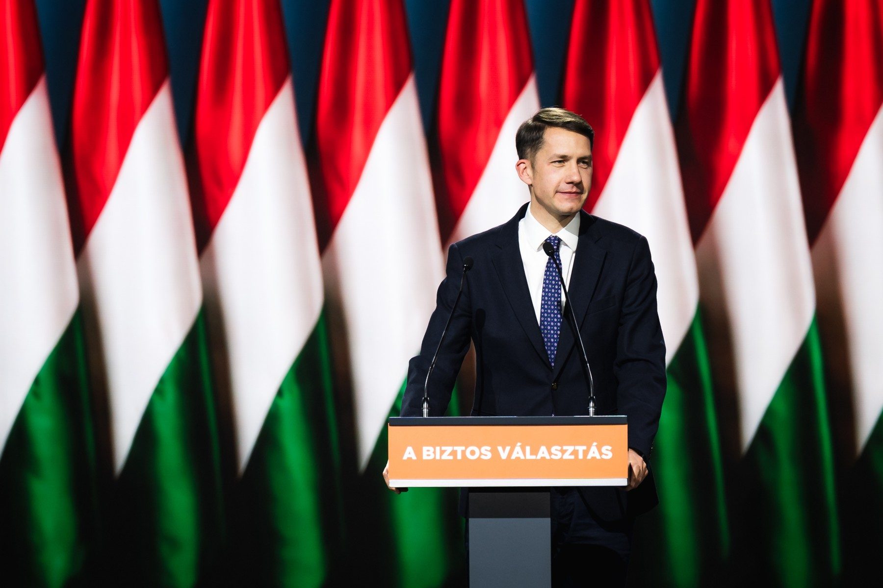 Pászor Bálint, a Vajdasági Magyar Szövetség elnöke a Fidesz idei kongresszusán, 2026. január 10-én a Hungexpón.