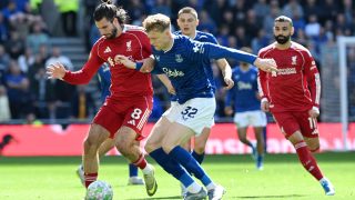 Szoboszlai Dominik az Everton és a Liverpool meccsén.