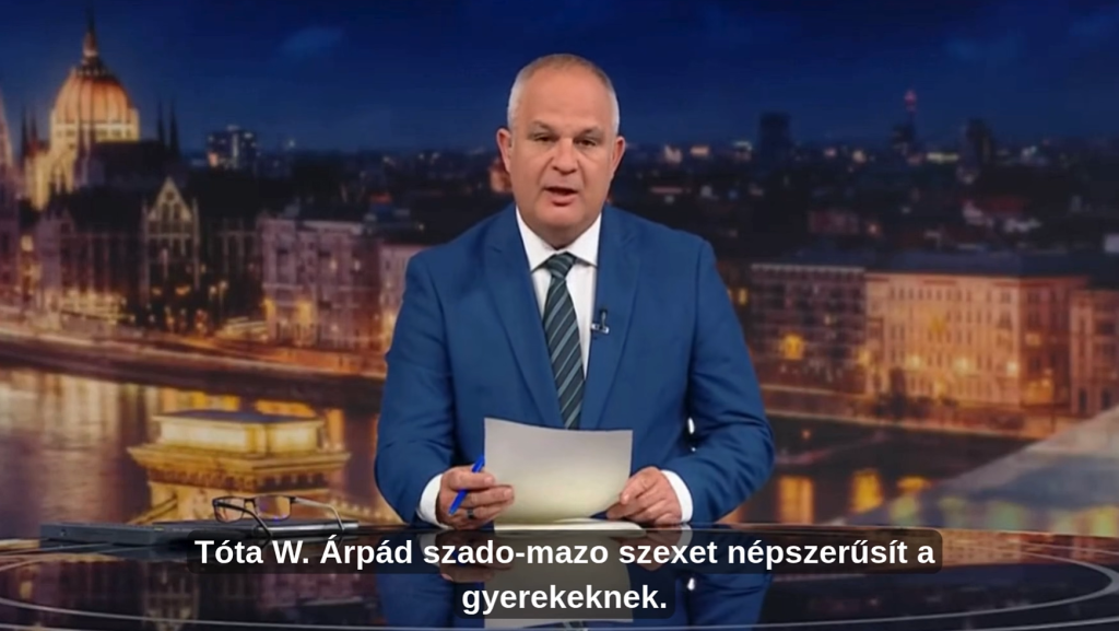 Az M1 híradó közölte, valótlanul híresztelték, hogy Tóta W. Árpád szado-mazo szexet népszerűsít gyerekeknek