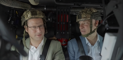 Gulyás Gergely Miniszterelnökséget vezető miniszter tartott terepszemlét Szalay-Bobrovnczky Kristóf honvédelmi miniszterrel 2025. augusztus 3-án.