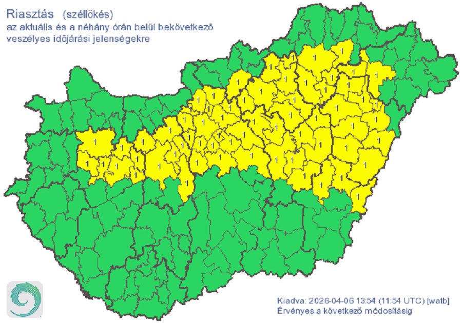 időjárás riasztás