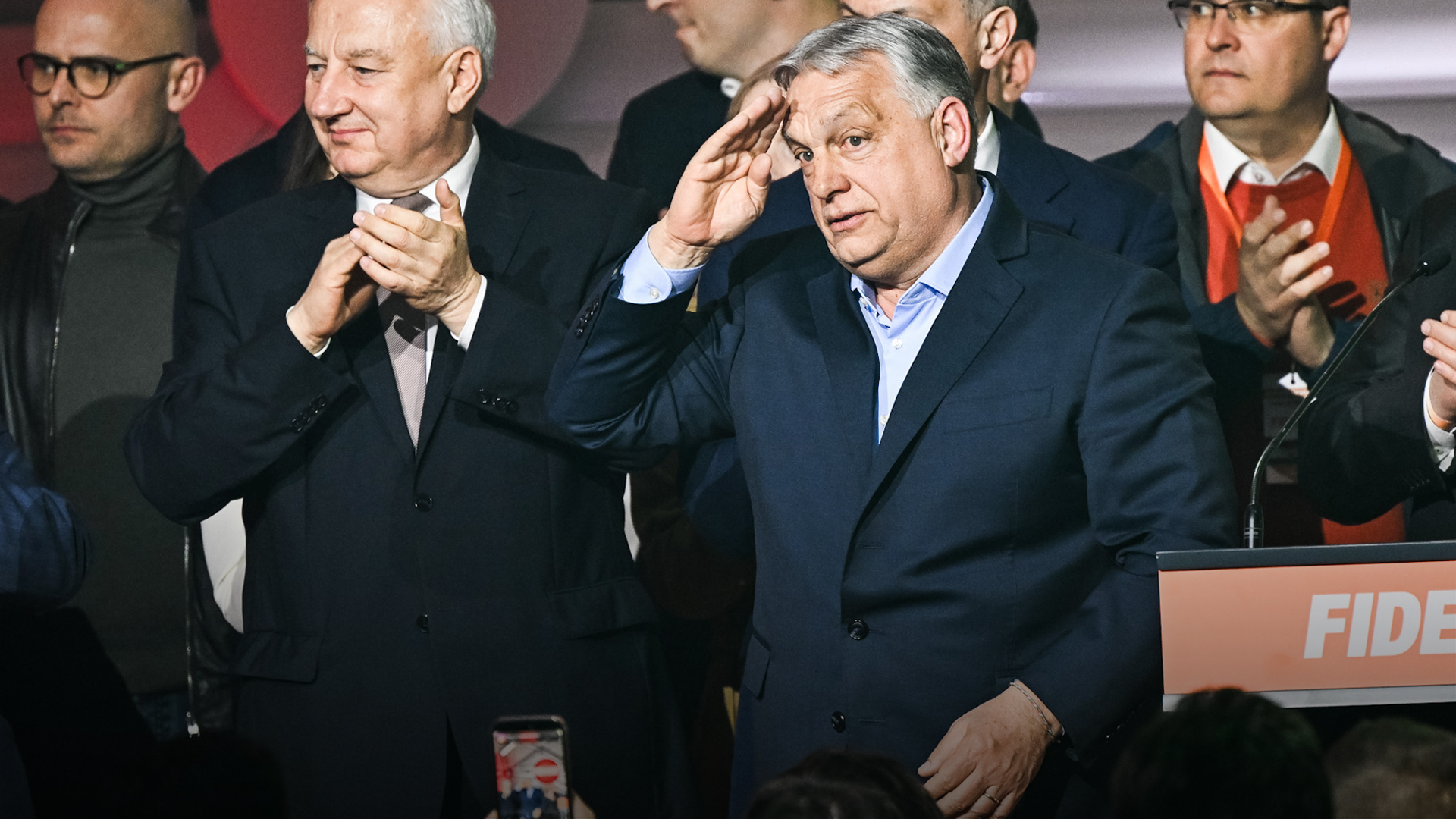 Orbán Viktor a Fidesz eredményváróján