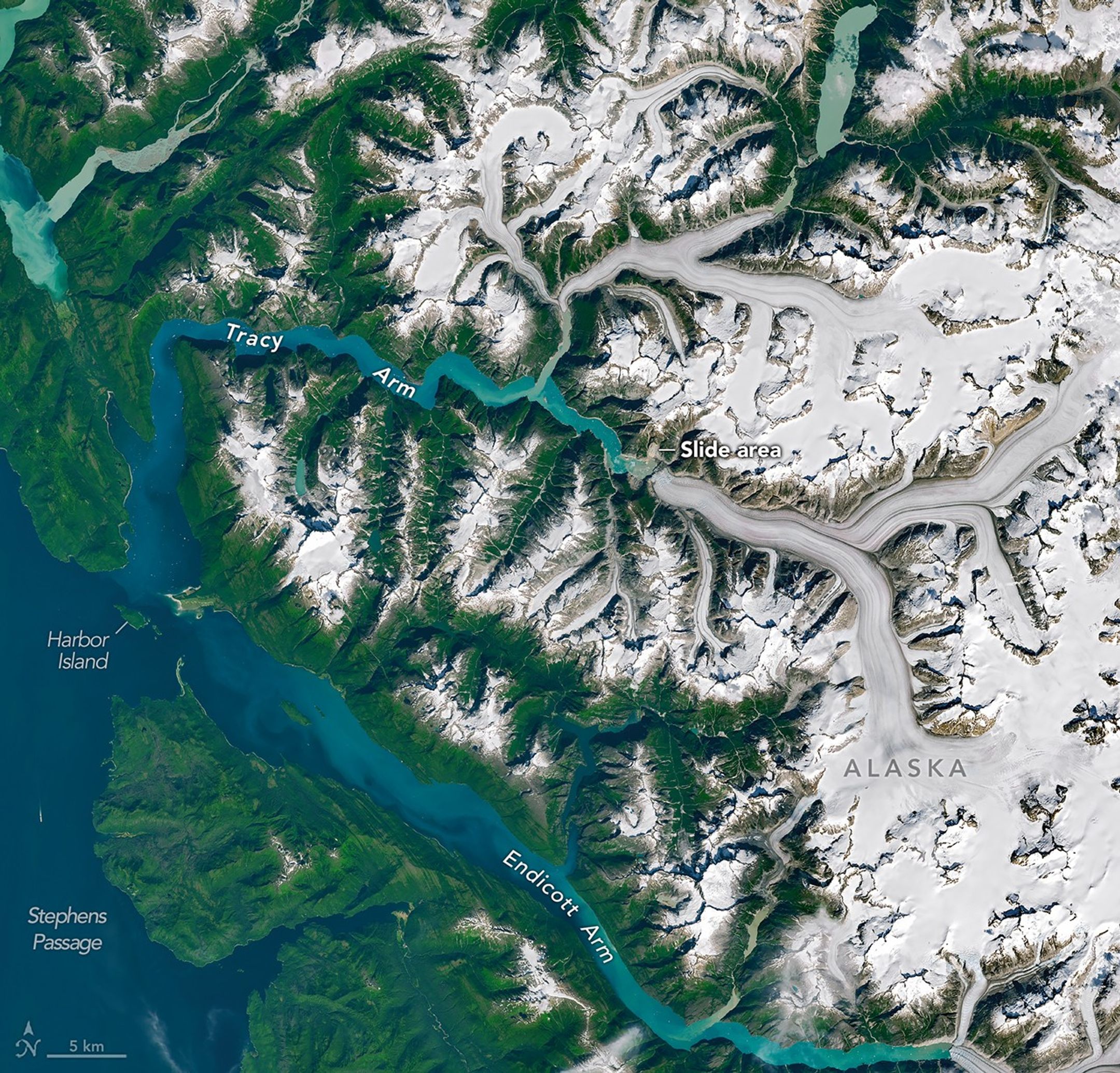 tracy arm fjord, visszahúzódás, megacunami, fotók, kutatás
