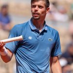 PARIS, FRANCE - MAY 24: Arthur Gea of France reacts during Day One of the 2026 French Open at Roland Garros on May 24, 2026 in Paris, France. (Photo by Marleen Fouchier/BSR Agency/Getty Images)