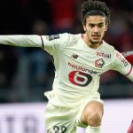 Rennes' French midfielder #45 Mahdi Camara (R) fights for the ball with Lille's French midfielder #32 Ayyoub Bouaddi during the French L1 football match between Stade Rennais and Losc Lille at the Roazhon Park stadium in Rennes, western France on March 15, 2026.