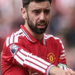 Bruno Fernandes of Manchester United during the Premier League match between Manchester United and Nottingham Forest at Old Trafford, Manchester, United Kingdom, on May 17, 2026. (Photo by Mark Cosgrove/News Images/NurPhoto)