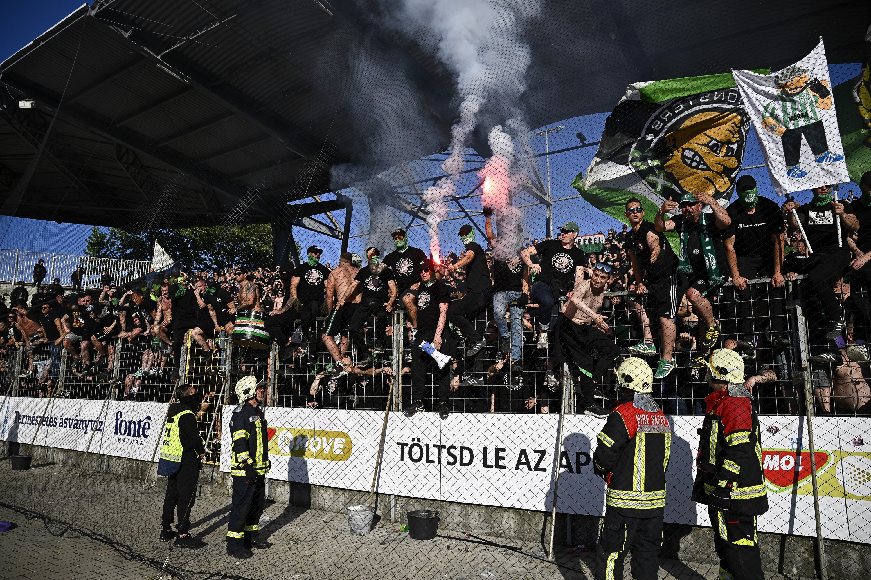 A Ferencváros szurkolói.