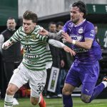 Gruber Zsombor, a Ferencváros (b) és Horváth Krisztofer a februári derbin.