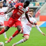 Aboubakar Keita, a Diósgyõr és Oláh Bálint a Kisvárda játékosa.