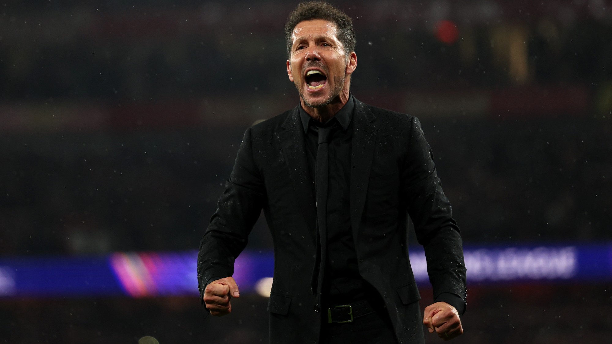 Diego Simeone, az Atlético Madrid vezetőedzője az Arsenal elleni meccsen.
