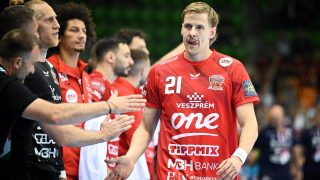 Bjarki Már Elisson a Veszprém játékosaként.
