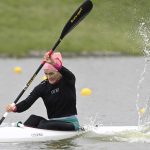 Douchev-Janics Natasa olimpiai bajnok kajakos edz a Szegedi Olimpiai Központban 2021. április 27-én.