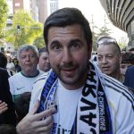 Candidate for the next Real Madrid's president election Enrique Riquelme arrives prior the Spanish league football match between Real Madrid CF and Athletic Club Bilbao at Santiago Bernabeu Stadium in Madrid on May 23, 2026.