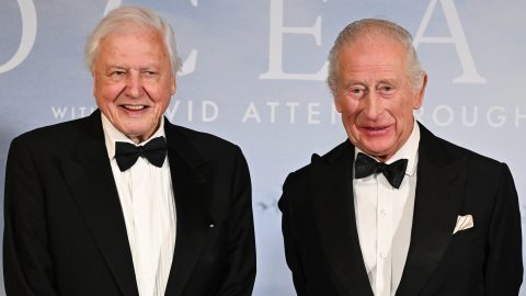David Attenborough az angol király társaságában.
