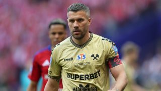 Lukas Podolski a Górnik Zabrze játékosaként a Lengyel Kupa döntőjében.