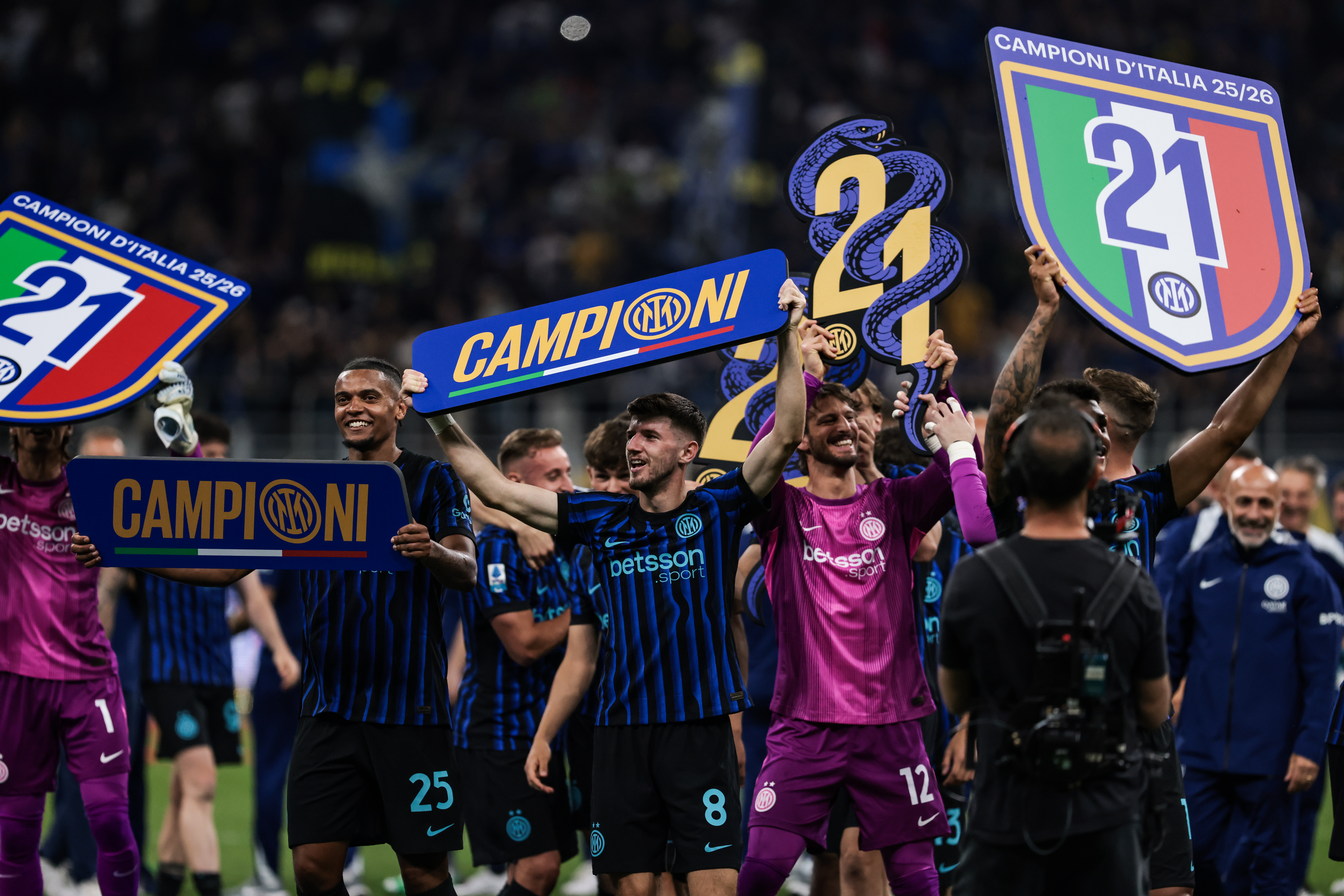 Az Inter-játékosok ünneplése.