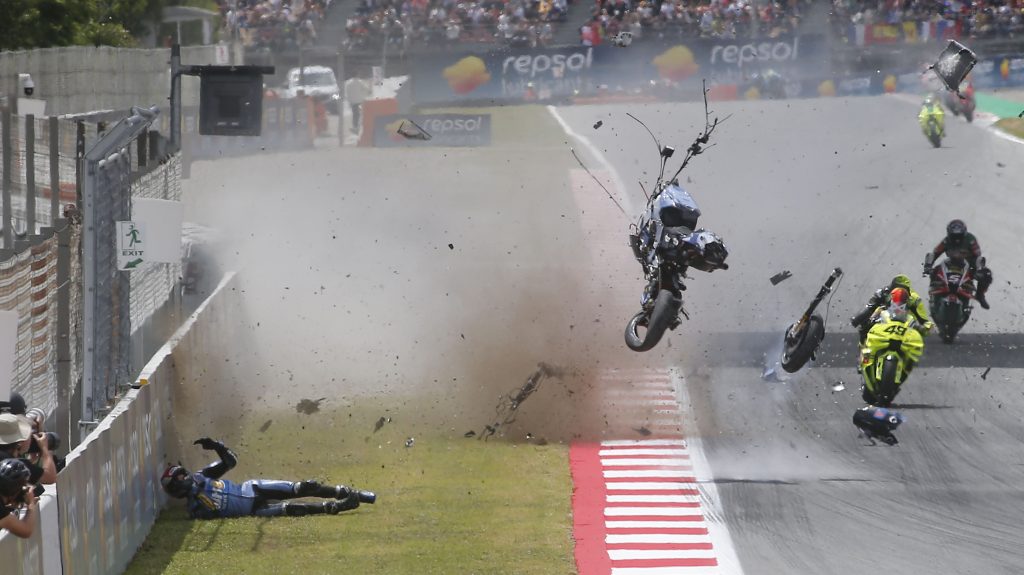 Álex Márquez balesete Barcelonában.