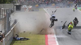 Álex Márquez balesete Barcelonában.