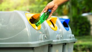 plastic bottle garbage for recycling concept reuse