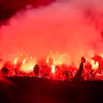 PRAGUE, NETHERLANDS - APRIL 14: Fans of Sparta Prague during the Quarter Finals UEFA Europa League match between Slavia Prague and Feyenoord at Eden Arena on April 14, 2022 in Prague, Netherlands (Photo by Geert van Erven/BSR Agency/Getty Images)