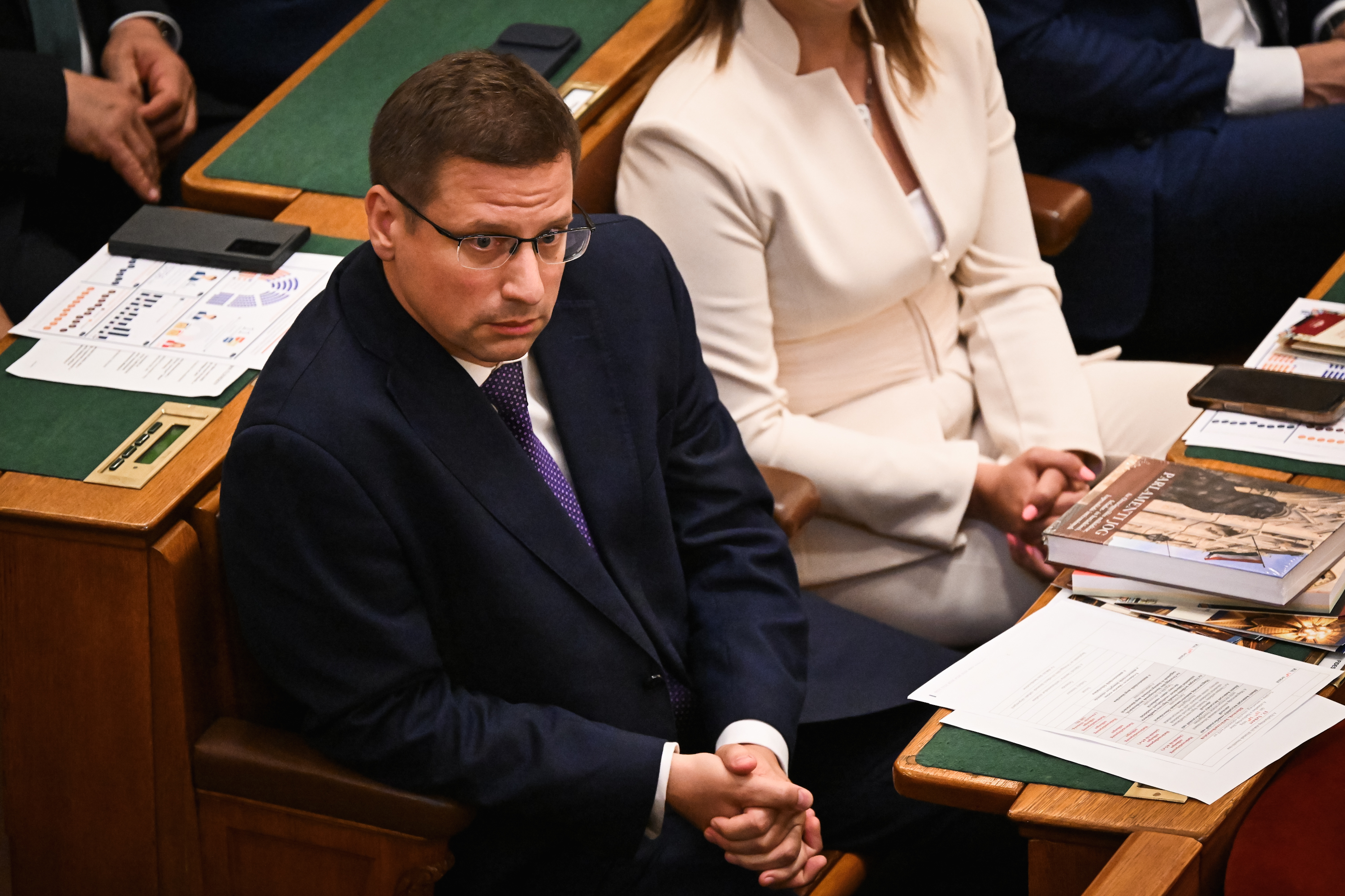 Gulyás Gergely, a Fidesz frakcióvezetője az Országgyűlés alakuló ülésén 2026. május 9-én.