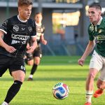 Nazar Kovalenko, a DVTK (b) és Tóth Rajmund, az ETO játékosa a labdarúgó Fizz Liga 32. fordulójában játszott ETO FC - Diósgyőri VTK mérkőzésen a győri ETO Stadionban 2026. május 2-án.