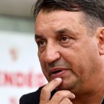 Hornyák Zsolt, a Puskás Akadémia vezetőedzője a labdarúgó Fizz Liga 6. fordulójában játszott Diósgyőri VTK - Puskás Akadémia FC mérkőzésen a diósgyőri DVTK Stadionban 2025. augusztus 30-án. A végeredmény 1-1-es döntetlen.
