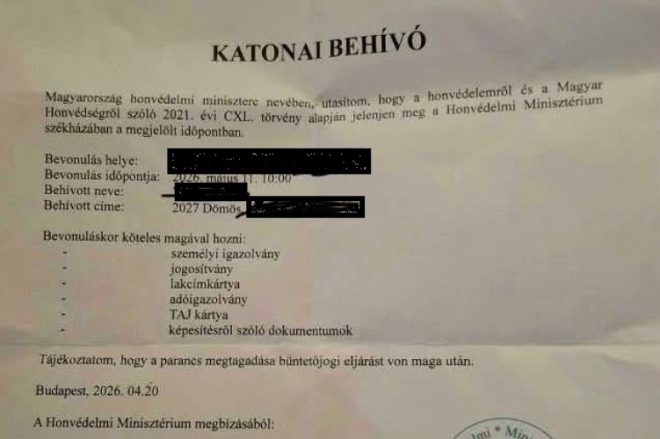 Hamis katonai behívót kaptak többen is 1