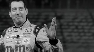 (FILES) 2015 NASCAR Sprint Cup Series Champion Kyle Busch waves as he arrives at the Toyota press conference during the 2017 North American International Auto Show in Detroit, Michigan, on January 9, 2017. NASCAR star Kyle Busch, a two-time Cup series champion regarded as one of the sport's greatest ever drivers, died May 21, 2026 aged 41, his family confirmed in a joint statement. He was in his 22nd season in NASCAR's top division and had been hospitalized earlier Thursday with an undisclosed but "severe illness".