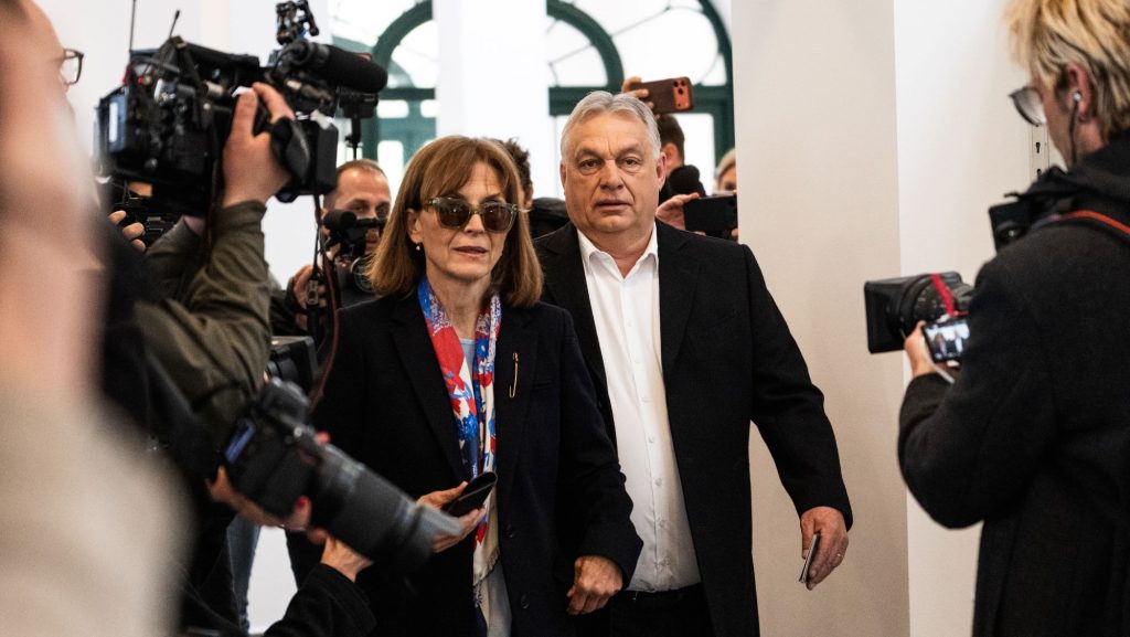 Lévai Anikó és Orbán Viktor.
