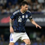 Argentina's forward #10 Lionel Messi controls the ball during a friendly football match between Argentina and Zambia at La Bombonera stadium in Buenos Aires on March 31, 2026.