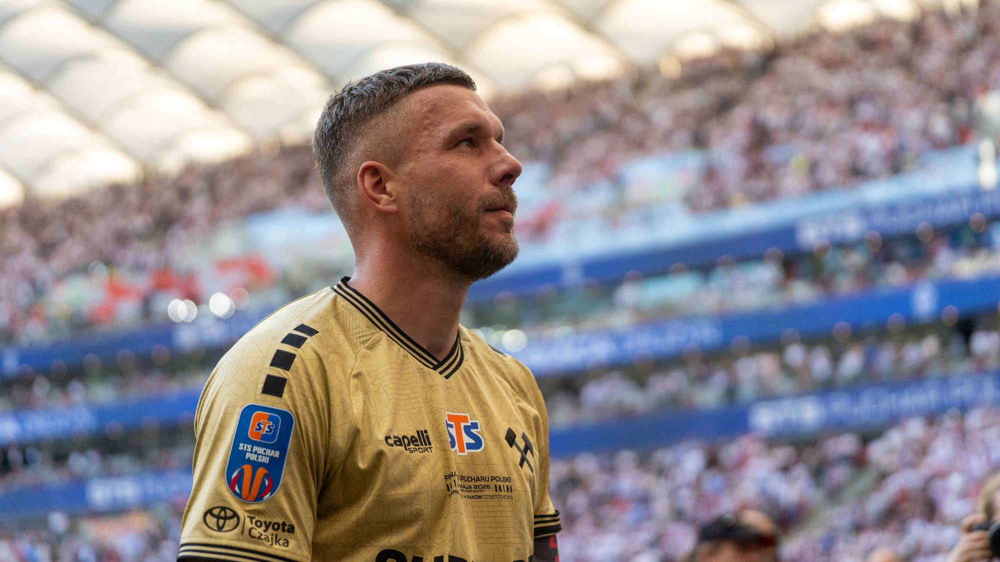 Lukas Podolski of Gornik Zabrze is seen during the STS Polish Cup Final between Gornik Zabrze and Rakow Czestochowa at PGE Narodowy in Warsaw, Poland, on May 2, 2026. (Photo by Marek Antoni Iwanczuk/NurPhoto)