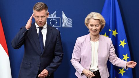Ursula von der Leyen és Magyar Péter Brüsszelben