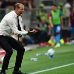 AC Milan's Italian coach Massimiliano Allegri reacts during the Italian Serie A football match between AC Milan and Cagliari at the San Siro Stadium in Milan on May 24, 2026.