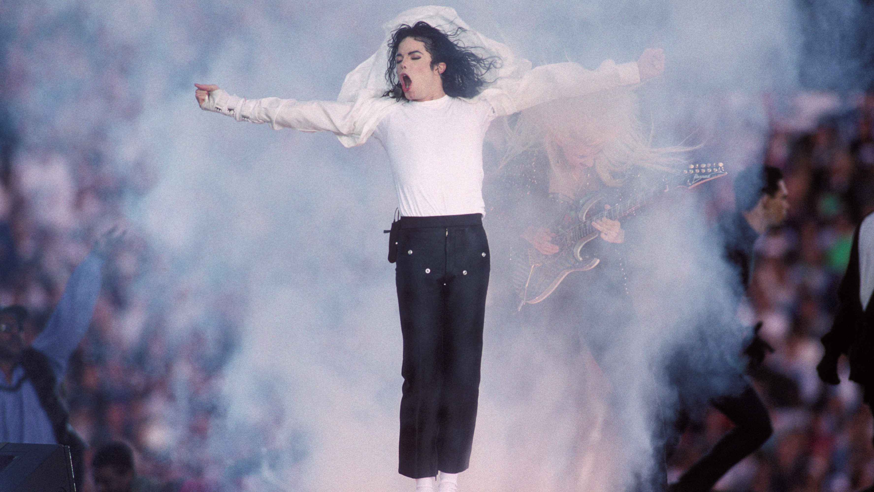 Michael Jackson a Super Bowl félidei showműsorának hagyományát elindító amerikafoci-döntőn 1993-ban a kaliforniai Pasadenában.