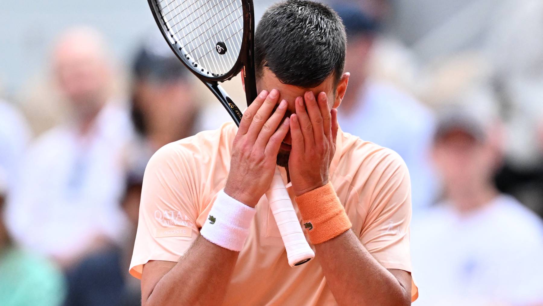 PARIS, FRANCE - MAY 29: Novak Djokovic of Serbia reacts during the match against Joao Fonseca of Brazil in the Men's Singles third round match on Day Six of the 2026 French Open at Roland Garros in Paris, France on May 29, 2026. Mustafa Yalcin / Anadolu