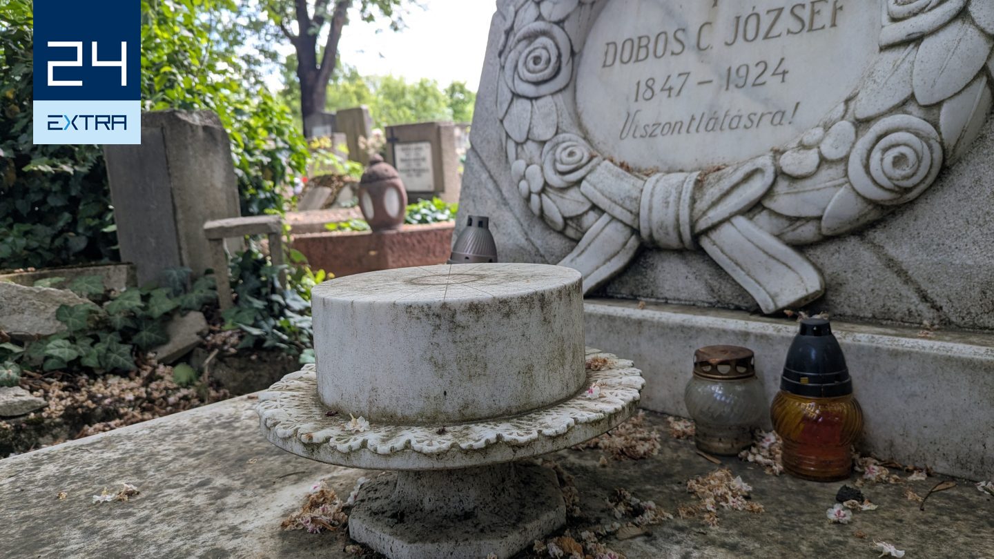 Kővé vált dobostorta áll egy százéves síron, a kitalálójának állít emléket