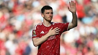 Liverpool's Scottish defender #26 Andrew Robertson claps the fans after the English Premier League football match between Liverpool and Brentford at Anfield in Liverpool, north west England on May 24, 2026.