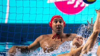 Szécsi Zoltán (b), Madaras Norbert (b2), Varga Tamás (j) a Millennium Masters - Orosz Masters Válogatott mérkőzésén a Duna Arénában 2019. augusztus 30-án. A 2000-es sydneyi olimpia magyar-orosz döntőjét „játszották újra”, az olimpián a magyar csapat 13-6-ra győzött, a mesterek összecsapásán Magyarország 13-8-ra nyert Oroszország ellen.