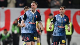Szűcs Kornél a Szerb Kupa döntőjében fejelt gólja után.