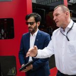 Szujó Zoltán és az FIA elnöke a Hungaroringen, a 2024-es Magyar Nagydíjon.