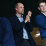 ISTANBUL, TURKIYE - MAY 21: Prince William of Wales (C) celebrates the championship after Aston Villa defeated Freiburg 3-0 to win the UEFA Europa League final match at Besiktas Park in Istanbul, Turkiye, on May 21, 2026. Hakan Akgun / Anadolu