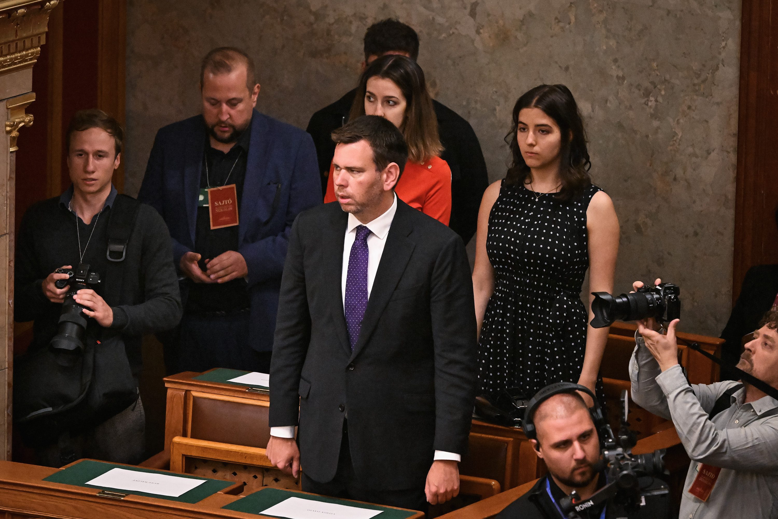 Vitézy Dávid, a Tisza-kormány közlekedési és beruházási minisztere a parlament alakuló ülésén 2026. május 9-én.