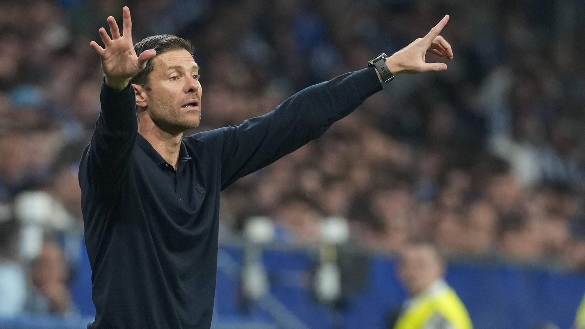 Real Madrid's Spanish coach Xabi Alonso gestures on the touchline during the Spanish league football match between Real Oviedo and Real Madrid CF at Carlos Tartiere Stadium in Oviedo on August 24, 2025. Chelsea appointed Xabi Alonso as the club's manager on Sunday, May 17, on a four-year deal with the Spaniard the latest coach tasked with turning around the club's fortunes.