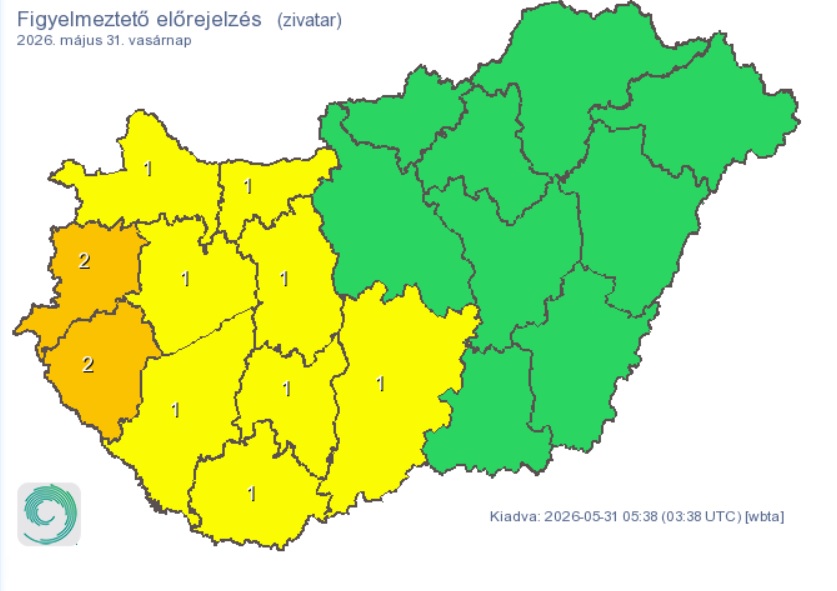 Délután érkeznek a zivatarok, narancs figyelmeztetést adtak ki 1