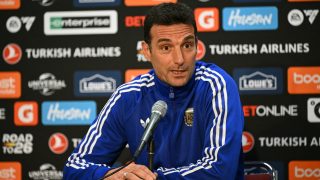 Lionel Scaloni a Honduras elleni felkészülési mérkőzés előtt.