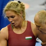 Németh Zsanett a nõk 76 kilogrammos súlycsoportjának nyolcaddöntõjében a fehérorosz Vaszilisza Marzaljuk elleni mérkõzésen a budapesti birkózó-világbajnokságon 2018. október 23-án.