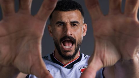 WHITE SULPHUR SPRINGS, WEST VIRGINIA - JUNE 12: (EXCLUSIVE COVERAGE) Aymen Hussein #18 of Iraq poses for a portrait during the official FIFA World Cup 2026 portrait session on June 12, 2026 in White Sulphur Springs, West Virginia. (Photo by Scott Taetsch - FIFA/FIFA via Getty Images)