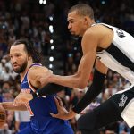 Jalen Brunson és Victor Wembanyama az NBA-döntőben.